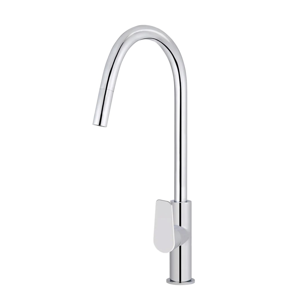 Meir Round Paddle Piccola Pull Out Kitchen Mixer Tap | Polished Chrome