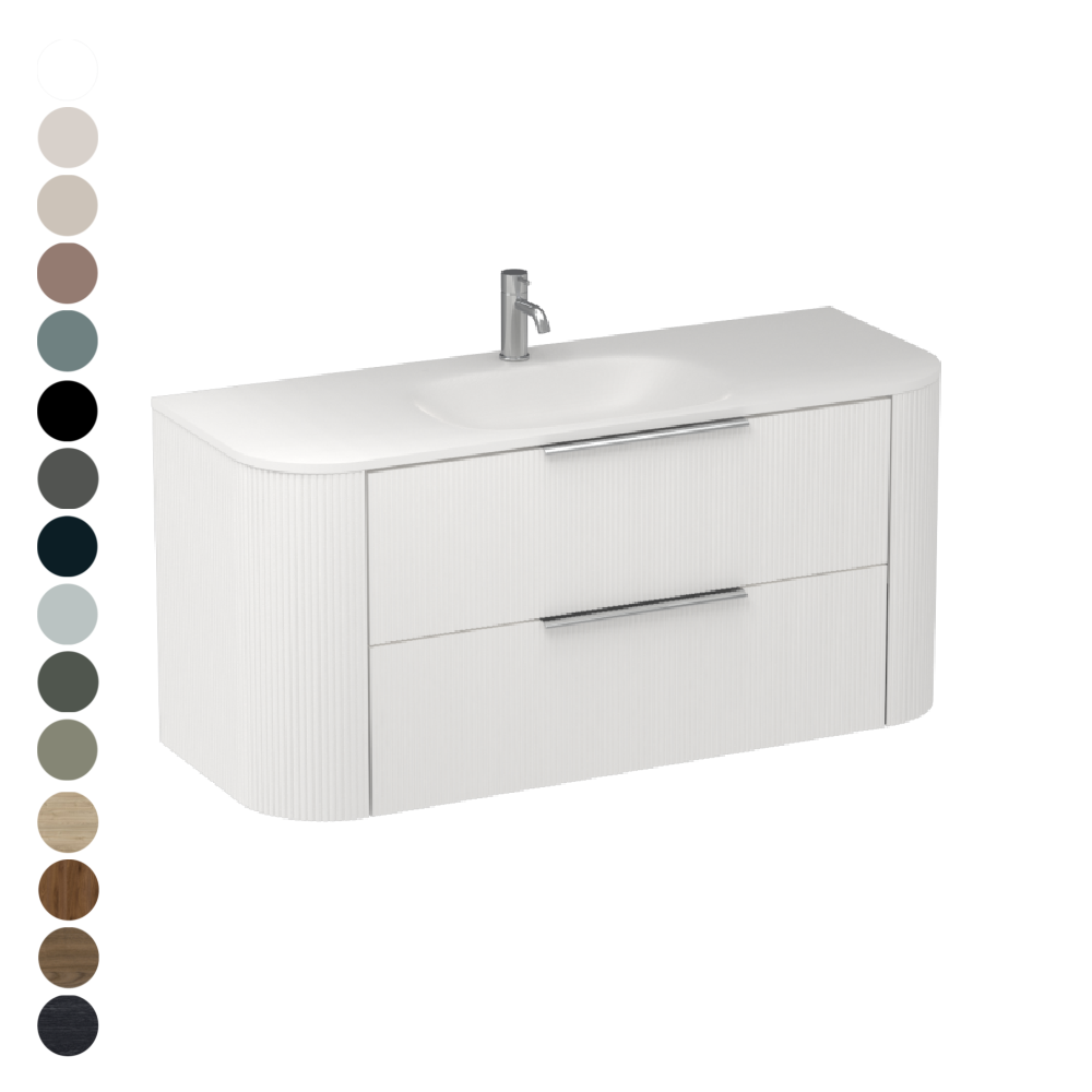 Ava Curve Spio 1200 2 Drawer Vanity
