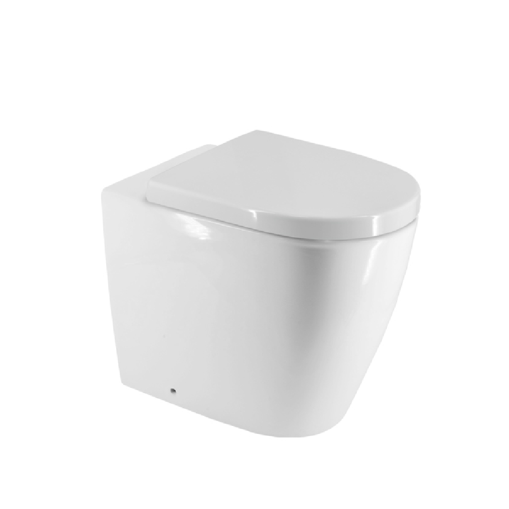 Rose & Stone Harlow | Rimless Overheight Floor Mount Toilet With Thick Seat