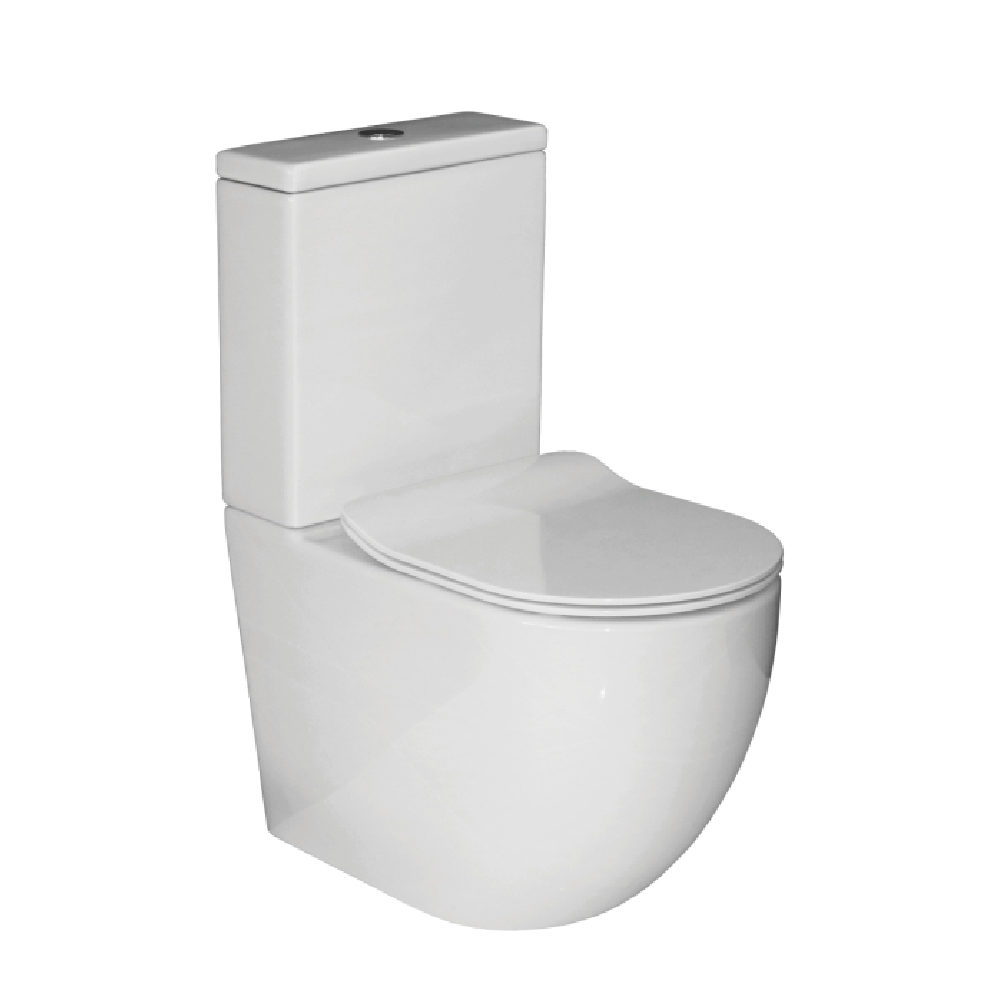 Rose & Stone Harlow | Rimless Back To Wall Toilet Suite Slim Seat