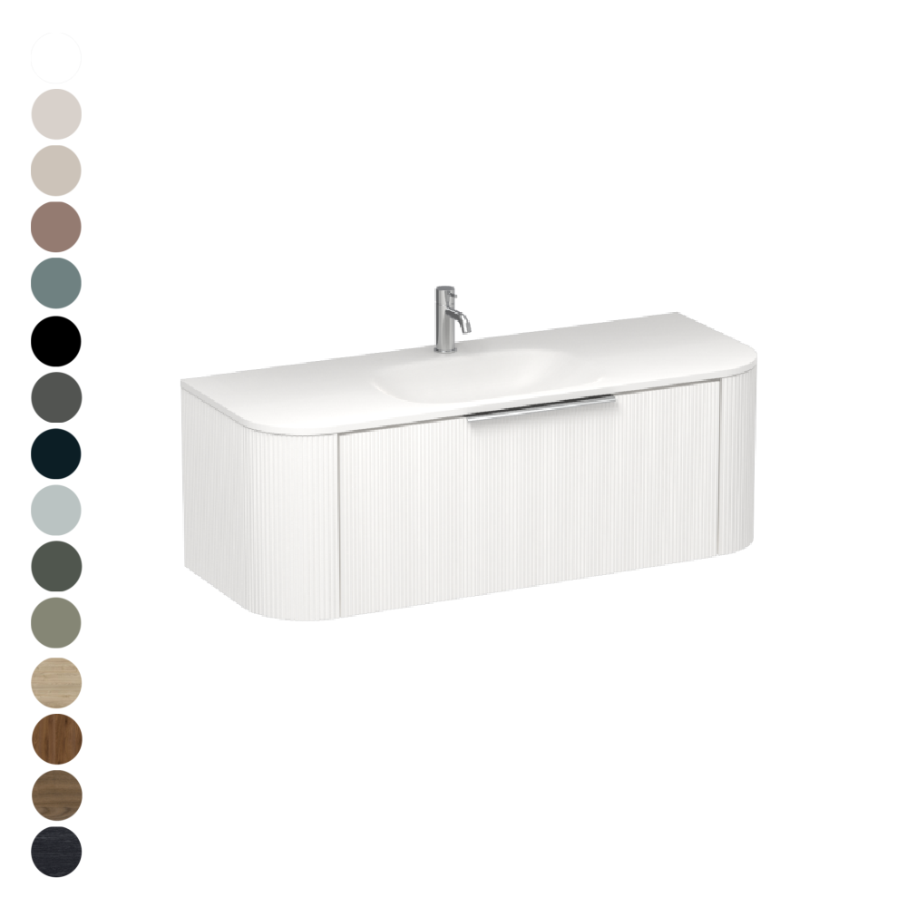 Ava Curve Spio 1200 Left Corner 1 Drawer Vanity