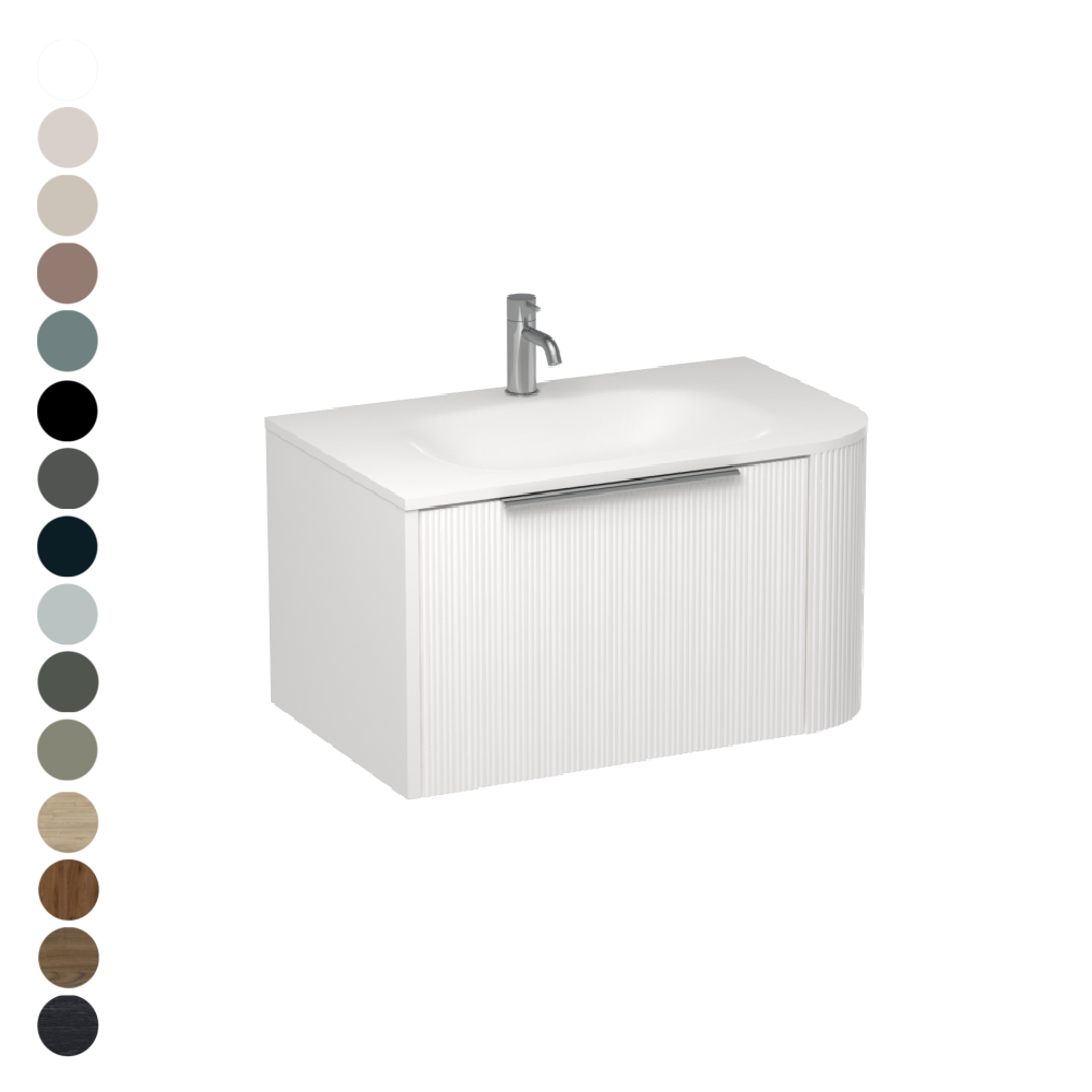 Ava Curve Spio 750 Left Corner 1 Drawer Vanity