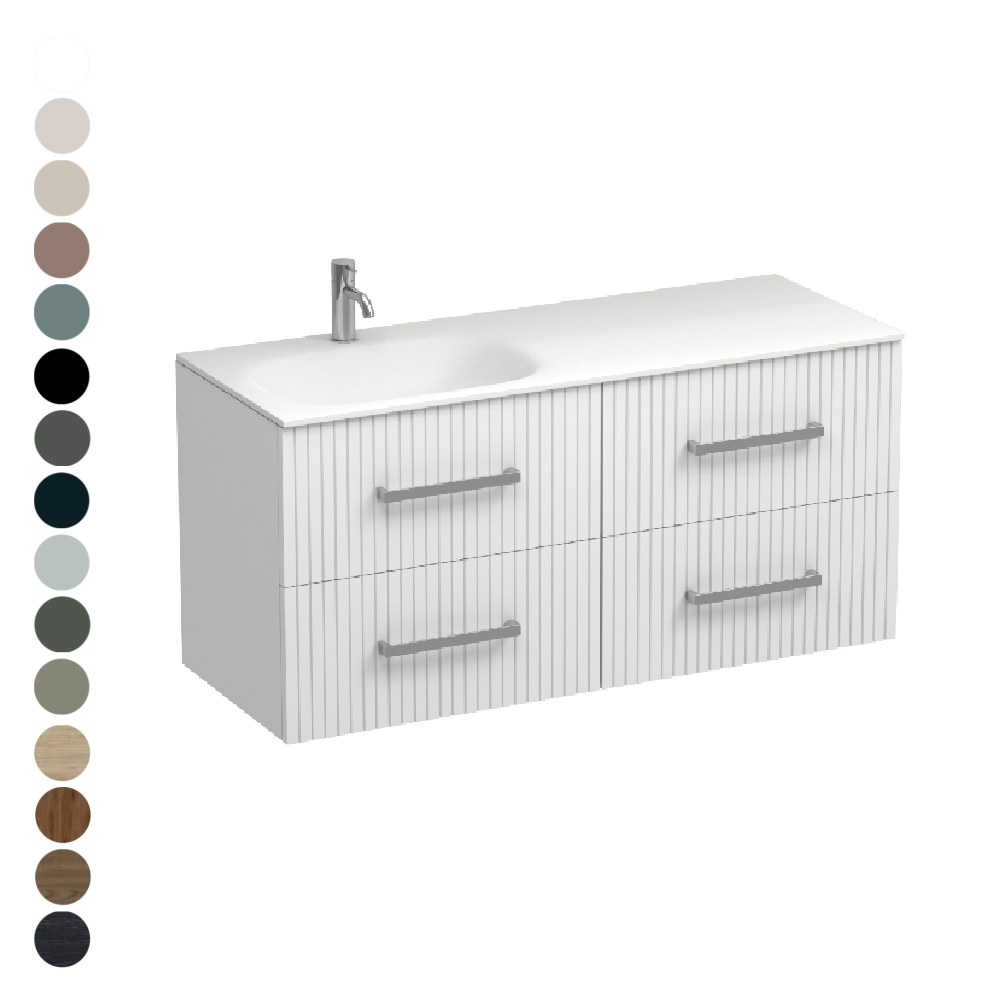 Lima Spio 1200 4 Drawer Vanity Left Basin