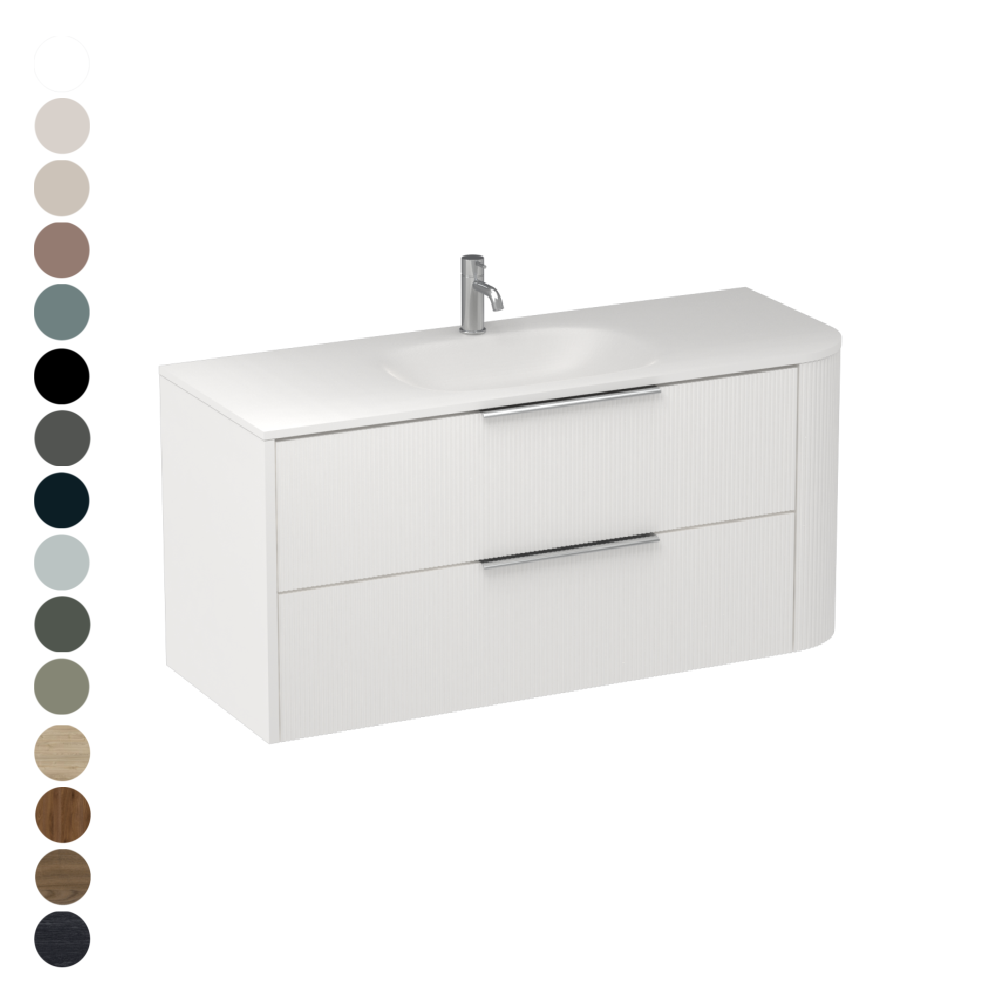 Ava Curve Spio 1200 Left Corner 2 Drawer Vanity