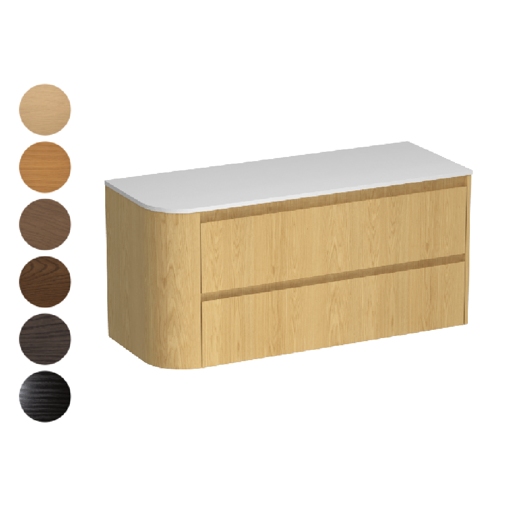 Stanza Curve Opaco 1200 Right Corner 2 Drawer Vanity
