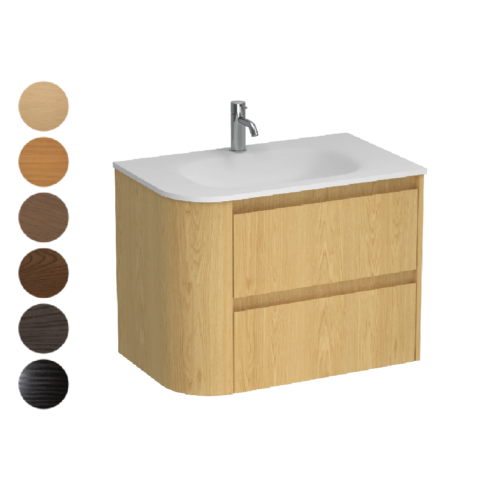 Stanza Curve Spio 750 Right Corner 2 Drawer Vanity