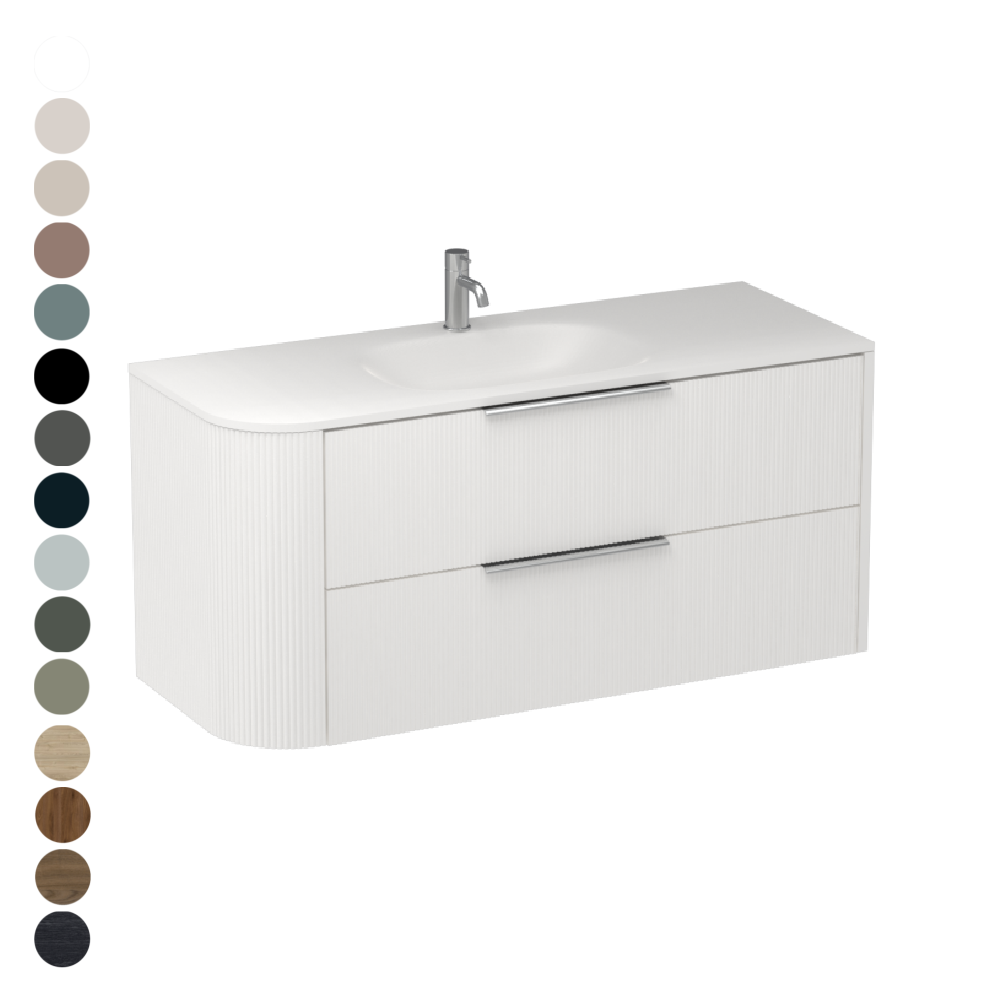 Ava Curve Spio 1200 Right Corner 2 Drawer Vanity