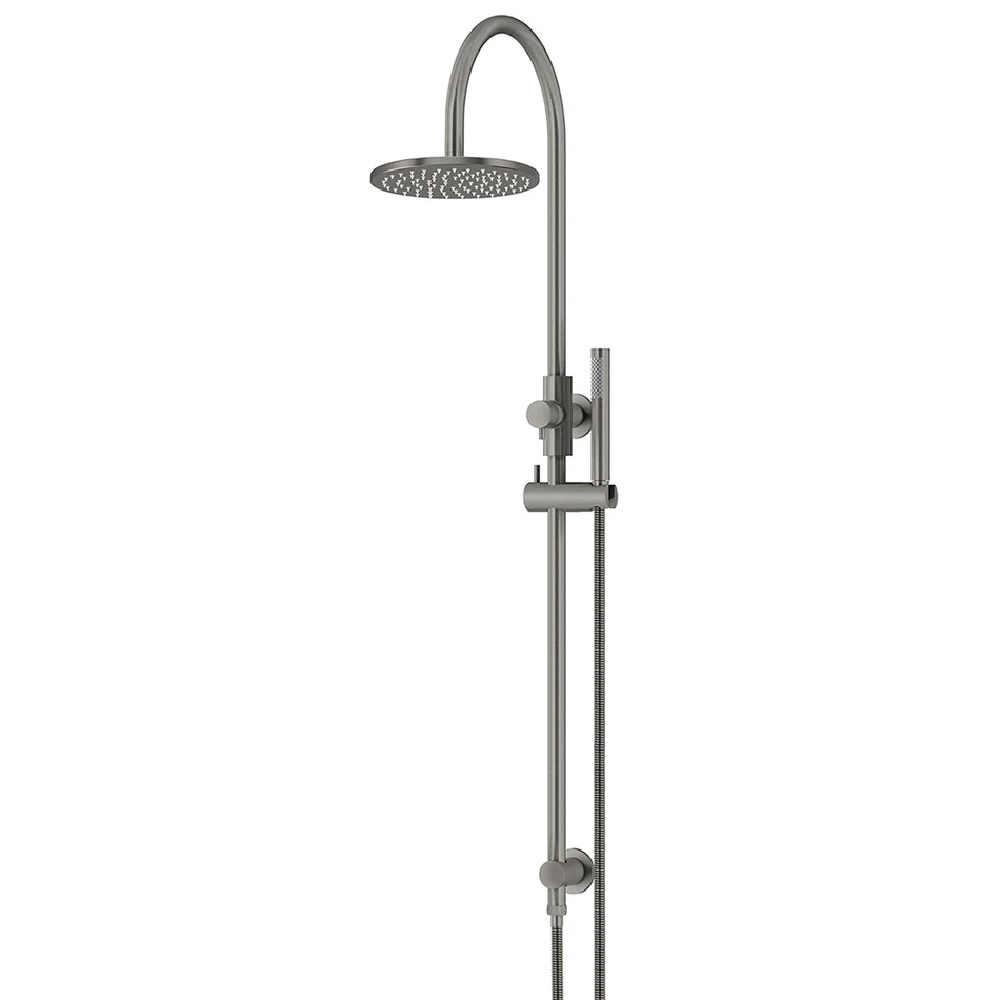 Meir Round Gooseneck Shower Set with 200mm Rose & Single Function Hand Shower | Shadow