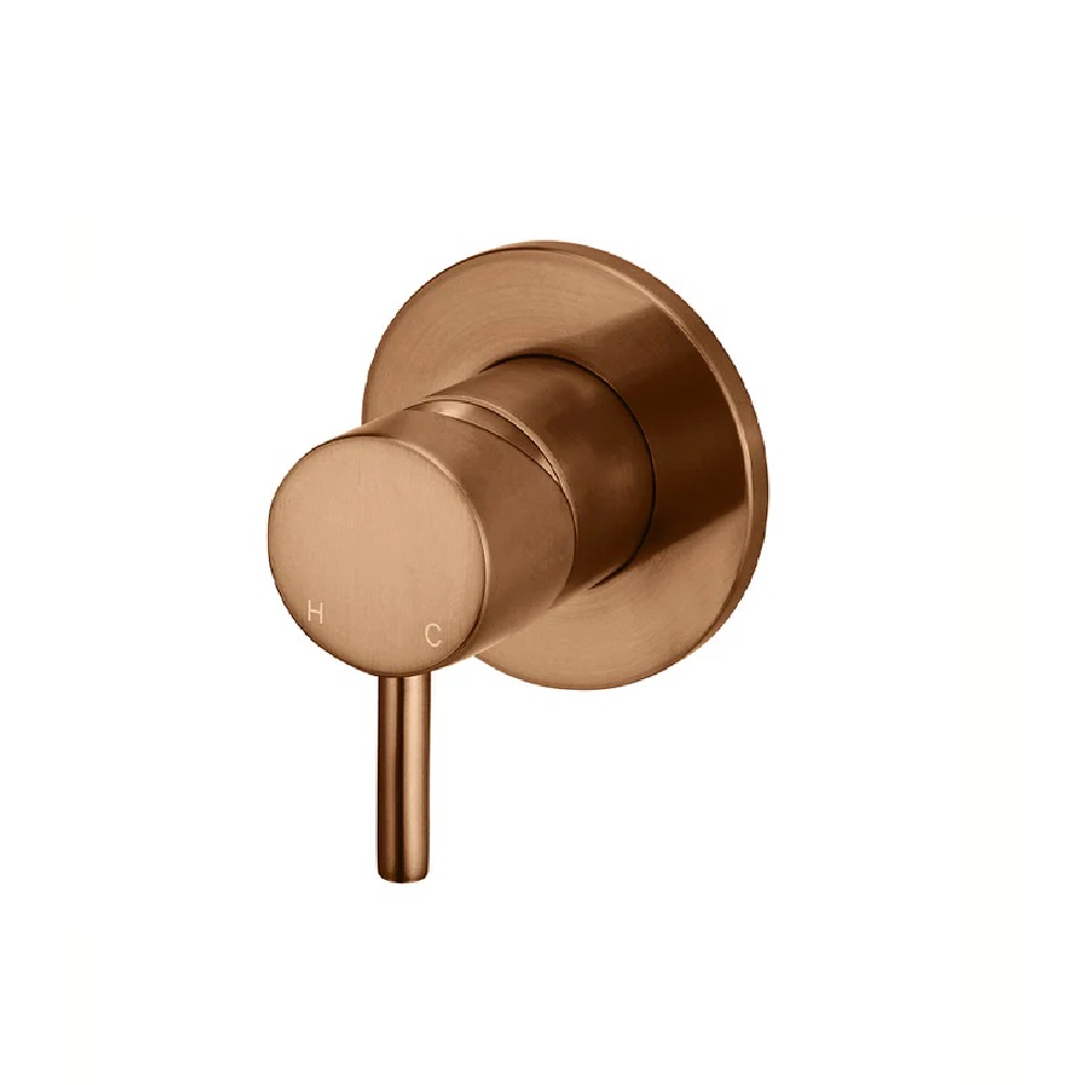 Meir Round Wall Mixer with Short Pin Lever | Lustre Bronze