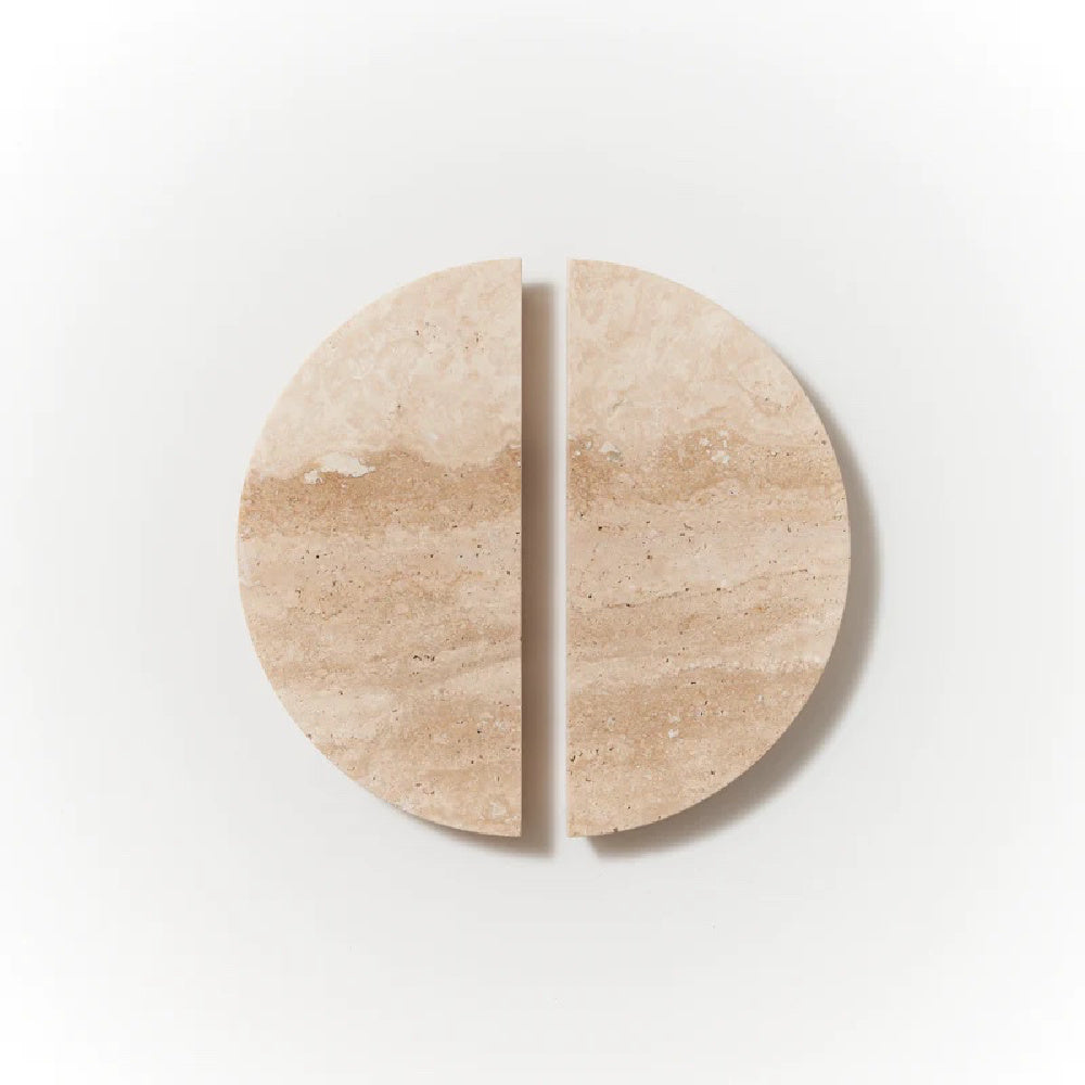 Lo&Co Arc Marble Handle Pair | Travertine