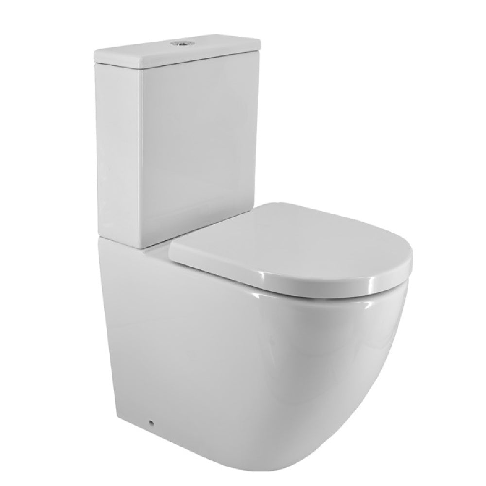 Rose & Stone Harlow | Rimless Overheight Back To Wall Toilet Suite Thick Seat