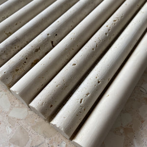 Mini Flutes Honed Mosaic | Roman Travertine