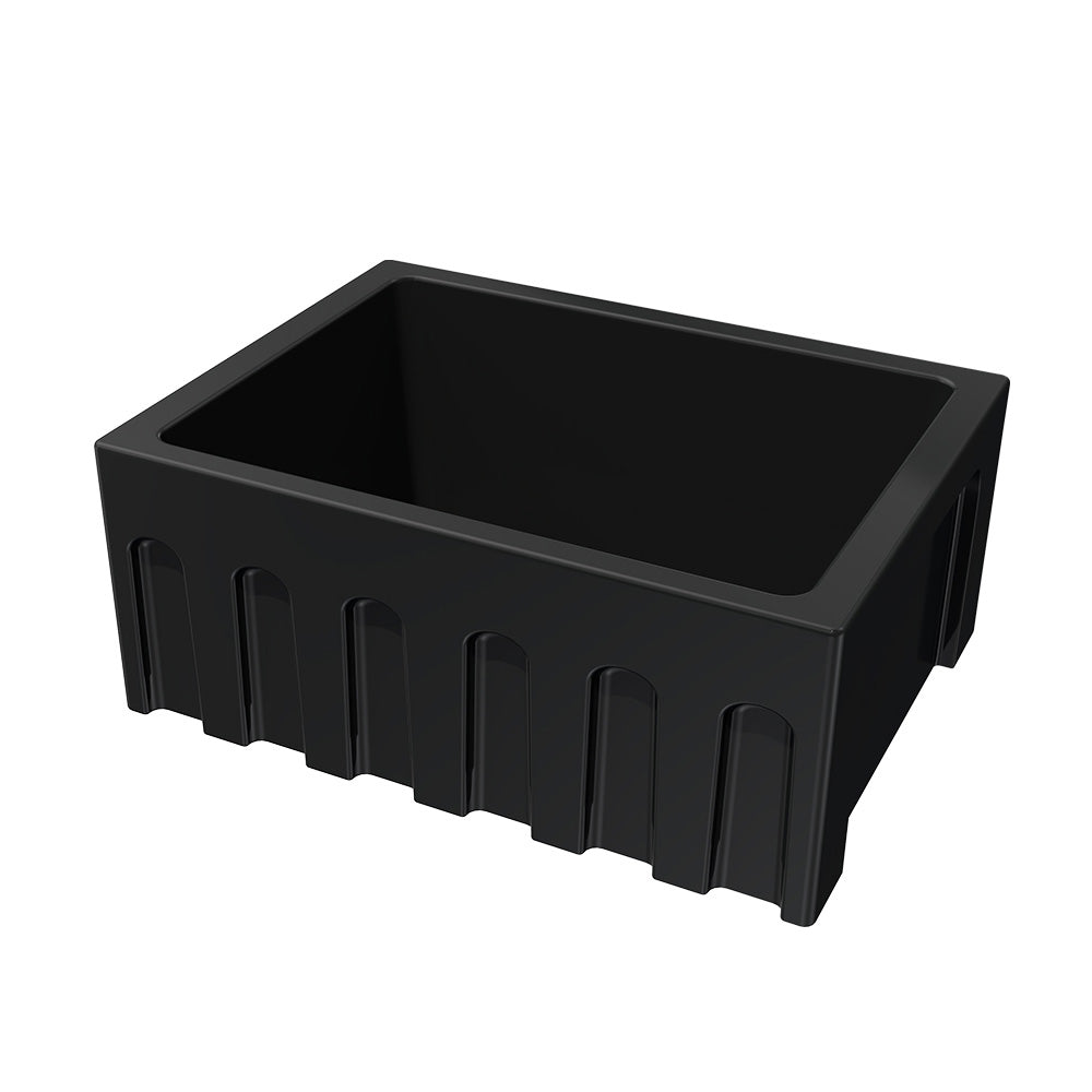 Rigolo 610 Butler Sink | Matt Black | Flat Edge