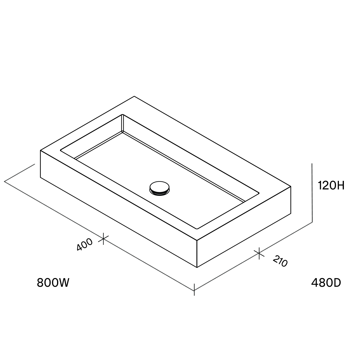 Mains Water Co. | Kubo 800 Wall Basin