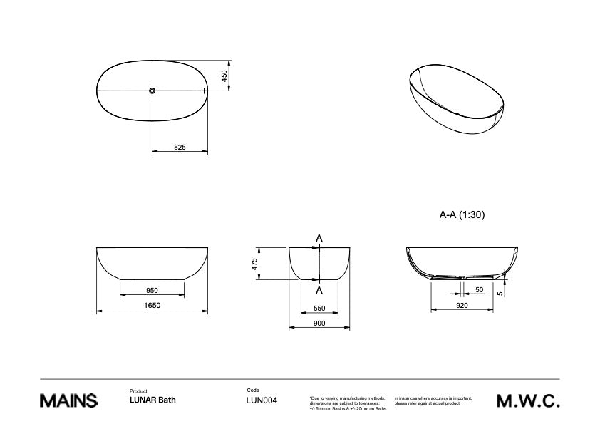 Mains Water Co. | Lunar Freestanding Bath