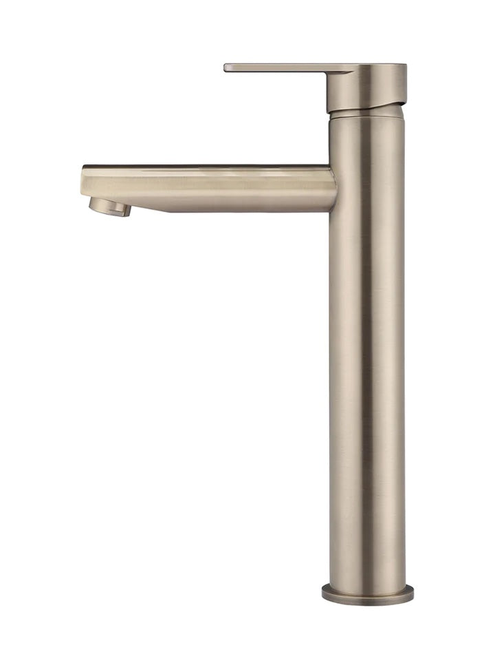 Meir Round Paddle Tall Basin Mixer | Champagne