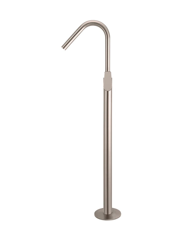 Meir Round Paddle Freestanding Bath Spout and Hand Shower | Champagne
