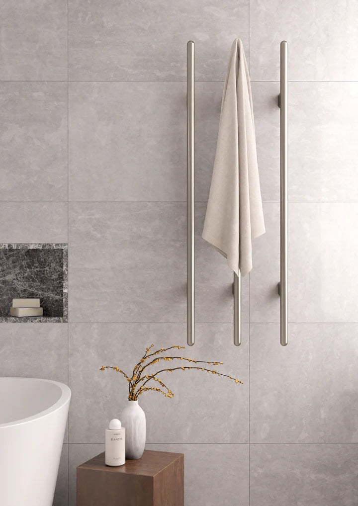 Meir Heated Vertical Towel Rail | Lustre Bronze