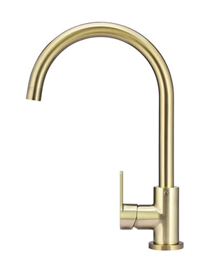 Meir Round Gooseneck Kitchen Mixer Tap WIth Paddle Handle | Tiger Bronze