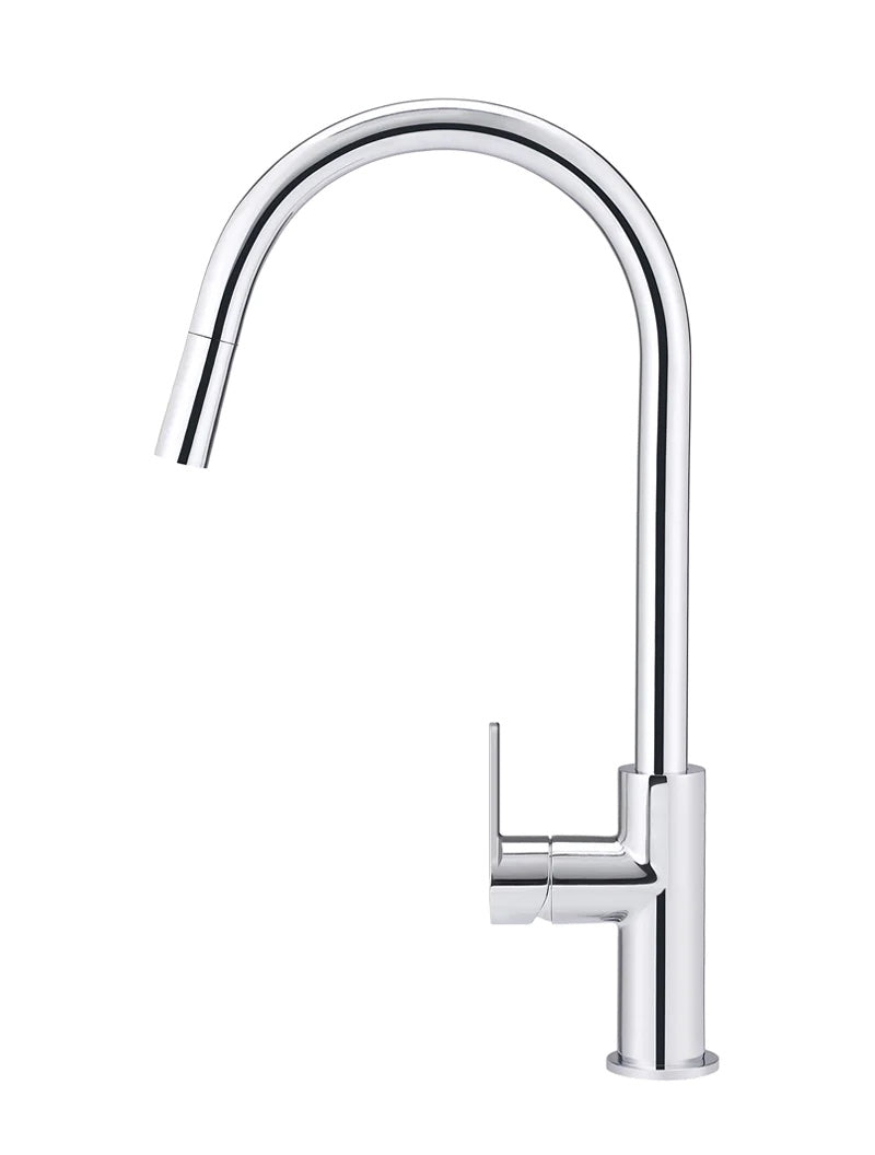 Meir Round Paddle Piccola Pull Out Kitchen Mixer Tap | Polished Chrome