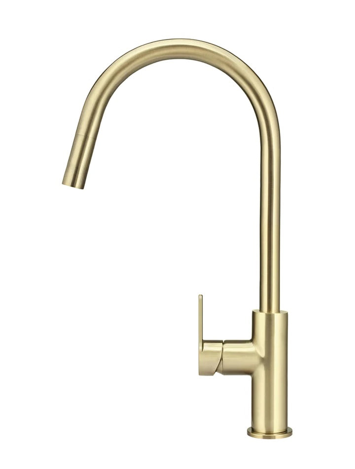 Meir Round Paddle Piccola Pull Out Kitchen Mixer Tap | Tiger Bronze
