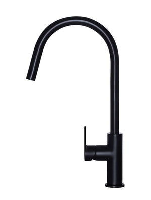 Meir Round Paddle Piccola Pull Out Kitchen Mixer Tap | Matte Black