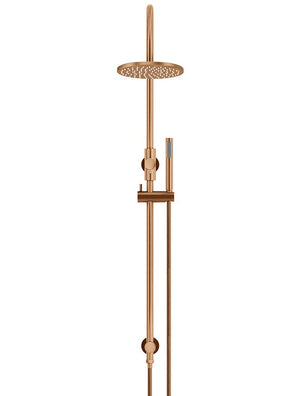 Meir Round Gooseneck Shower Set with 200mm Rose & Single Function Hand Shower | Lustre Bronze