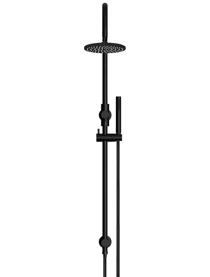 Meir Round Gooseneck Shower Set with 200mm Rose & Single Function Hand Shower | Matte Black