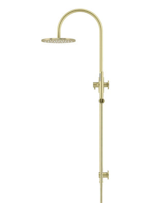 Meir Round Gooseneck Shower Set with 200mm Rose & Single Function Hand Shower | Tiger Bronze