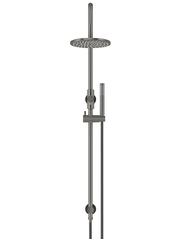Meir Round Gooseneck Shower Set with 200mm Rose & Single Function Hand Shower | Shadow