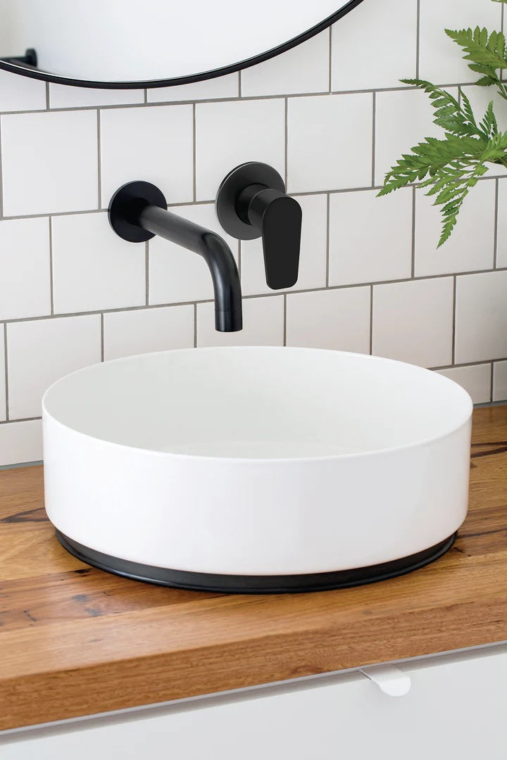 Meir Round Paddle Wall Mixer | Matte Black