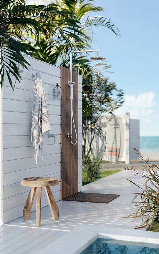 Meir Outdoor Combination Shower Rail Set with 200mm Rose | Stainless Steel 316