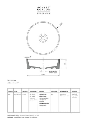 Robert Gordon Clay 400 Round Vessel Basin | Rose Quartz