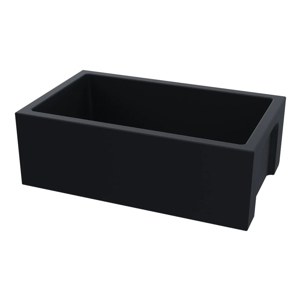 Rigolo 750 Butler Sink | Matt Black | Flat Edge