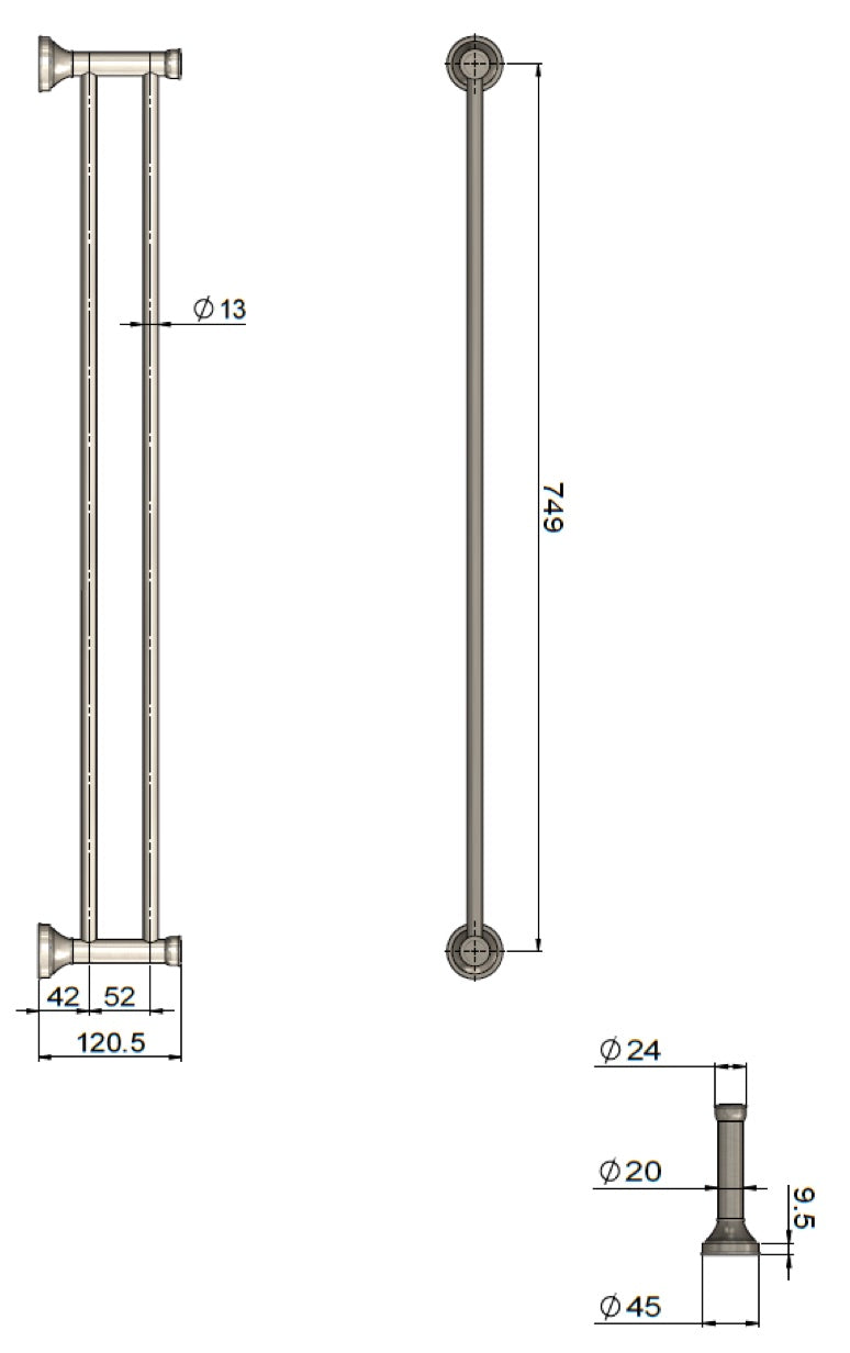 Meir Harrington Double Towel Rail | 750mm