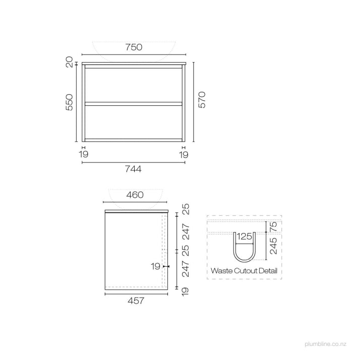 Alma Legno 750 2 Drawer Vanity