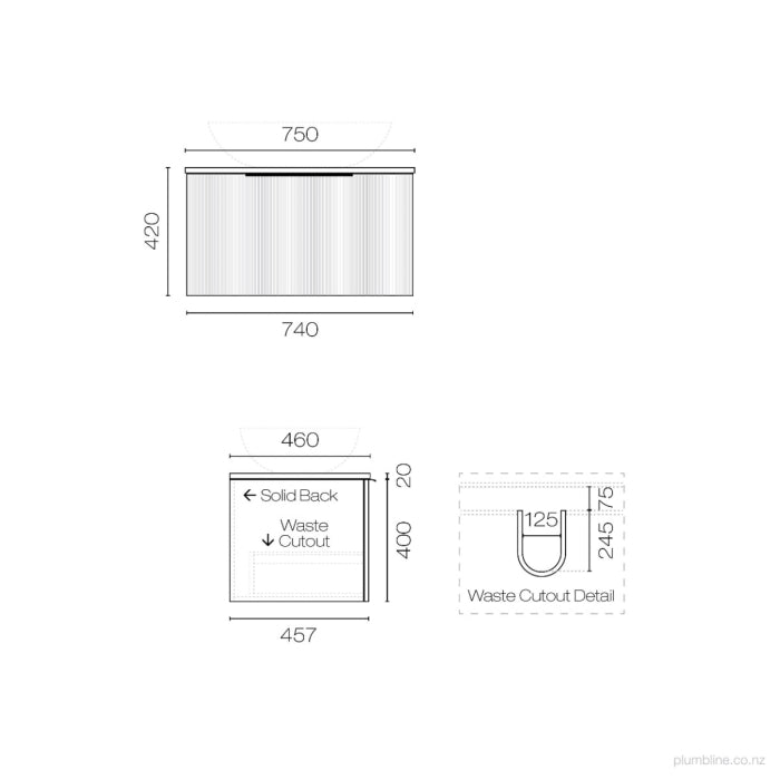 Ava Opaco 750 1 Drawer Vanity