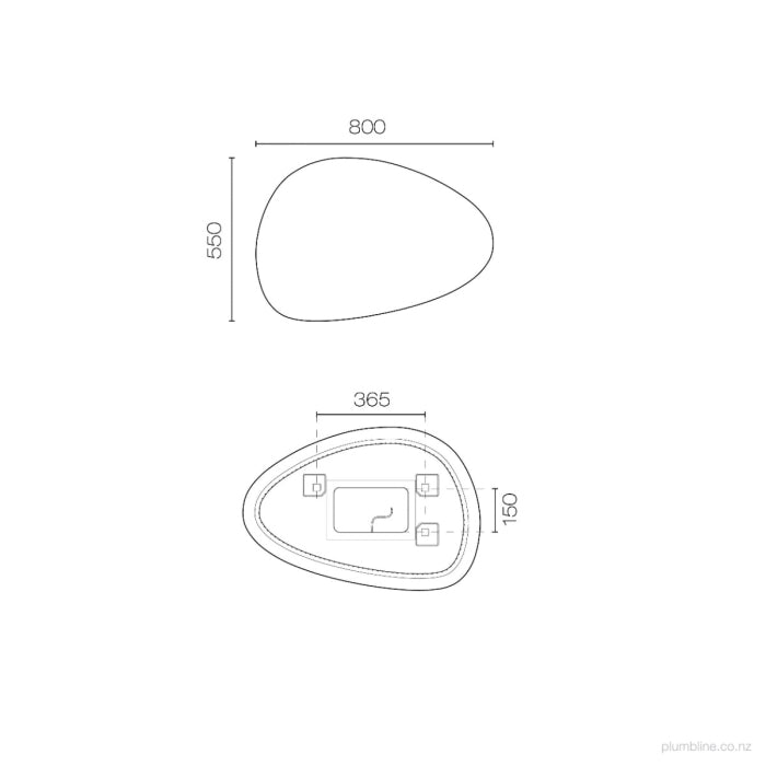 Galaxy 800 Organic Shaped LED Backlit Mirror