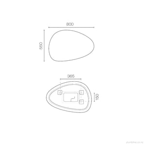 Galaxy 800 Organic Shaped LED Backlit Mirror