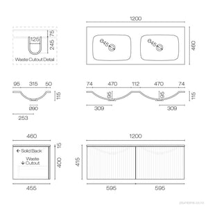 Lima Spio 1200 2 Drawer Vanity Double Basin