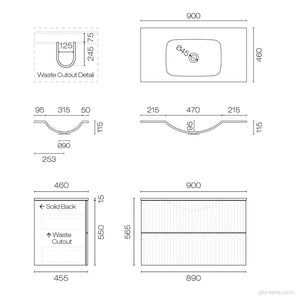 Lima Spio 900 2 Drawer Vanity