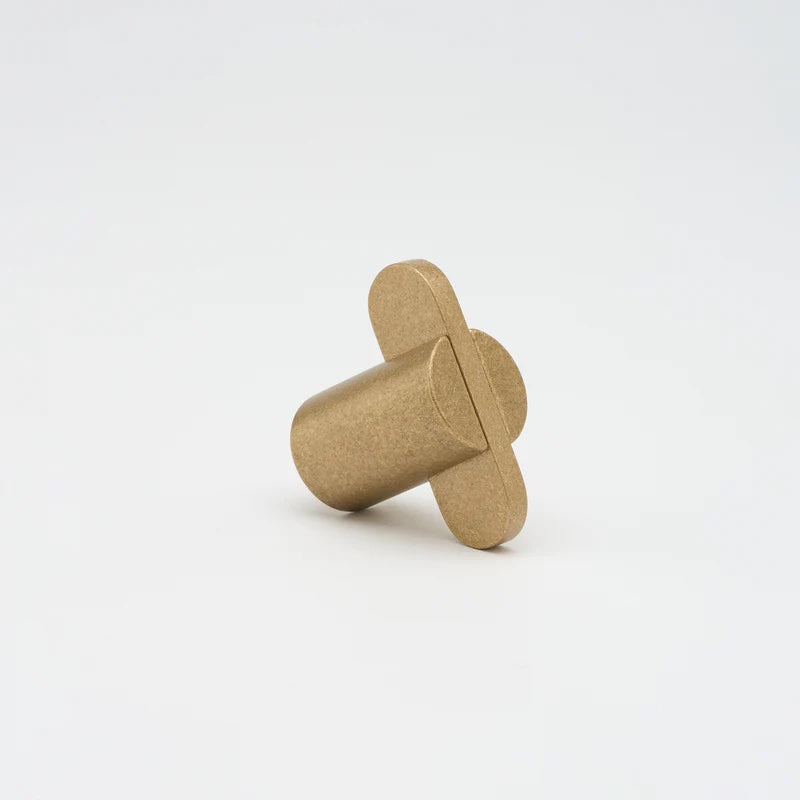 Lo&Co Intersect Knob | Tumbled Brass