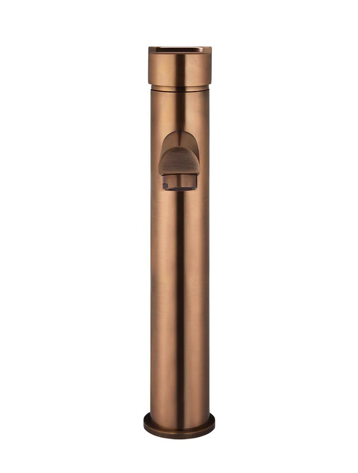 Meir Round Paddle Tall Basin Mixer | Lustre Bronze