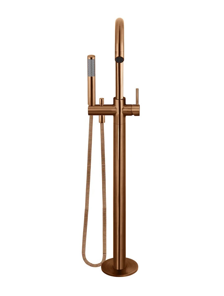 Meir Round Freestanding Bath Spout & Hand Shower | Lustre Bronze