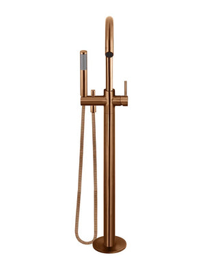 Meir Round Freestanding Bath Spout & Hand Shower | Lustre Bronze