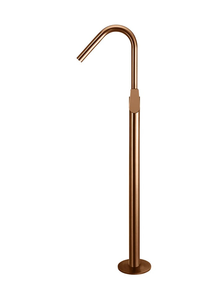 Meir Round Paddle Freestanding Bath Spout and Hand Shower | Lustre Bronze