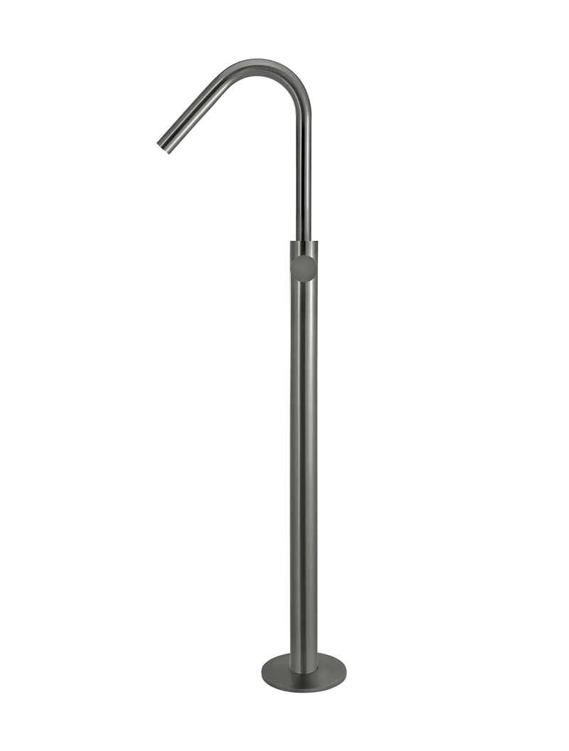 Meir Round Pinless Freestanding Bath Spout and Hand Shower | Shadow