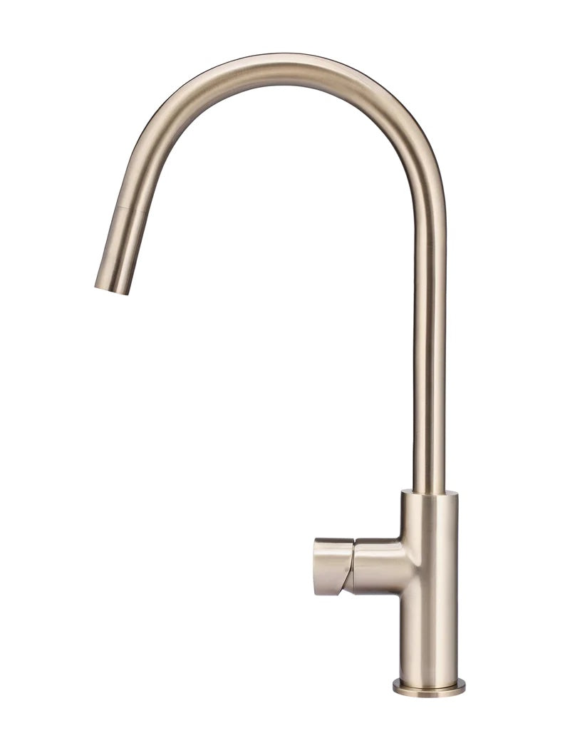 Meir Round Pinless Piccola Pull Out Kitchen Mixer Tap | Champagne