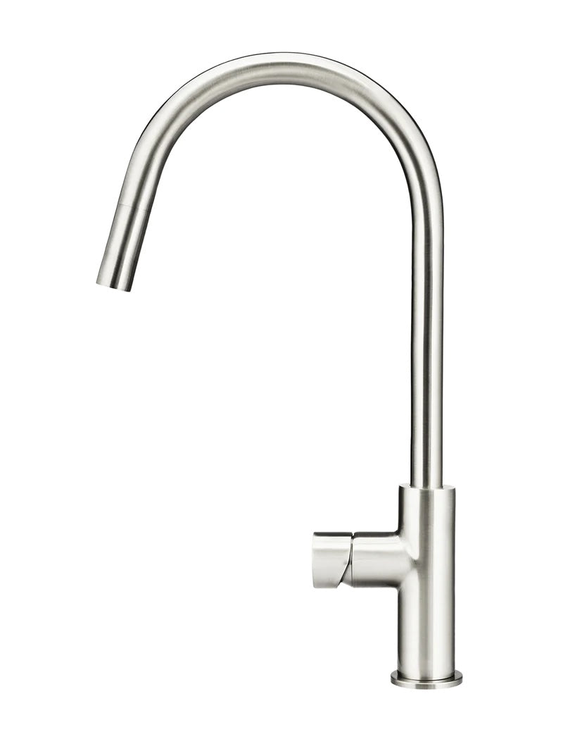 Meir Round Pinless Piccola Pull Out Kitchen Mixer Tap | Brushed Nickel
