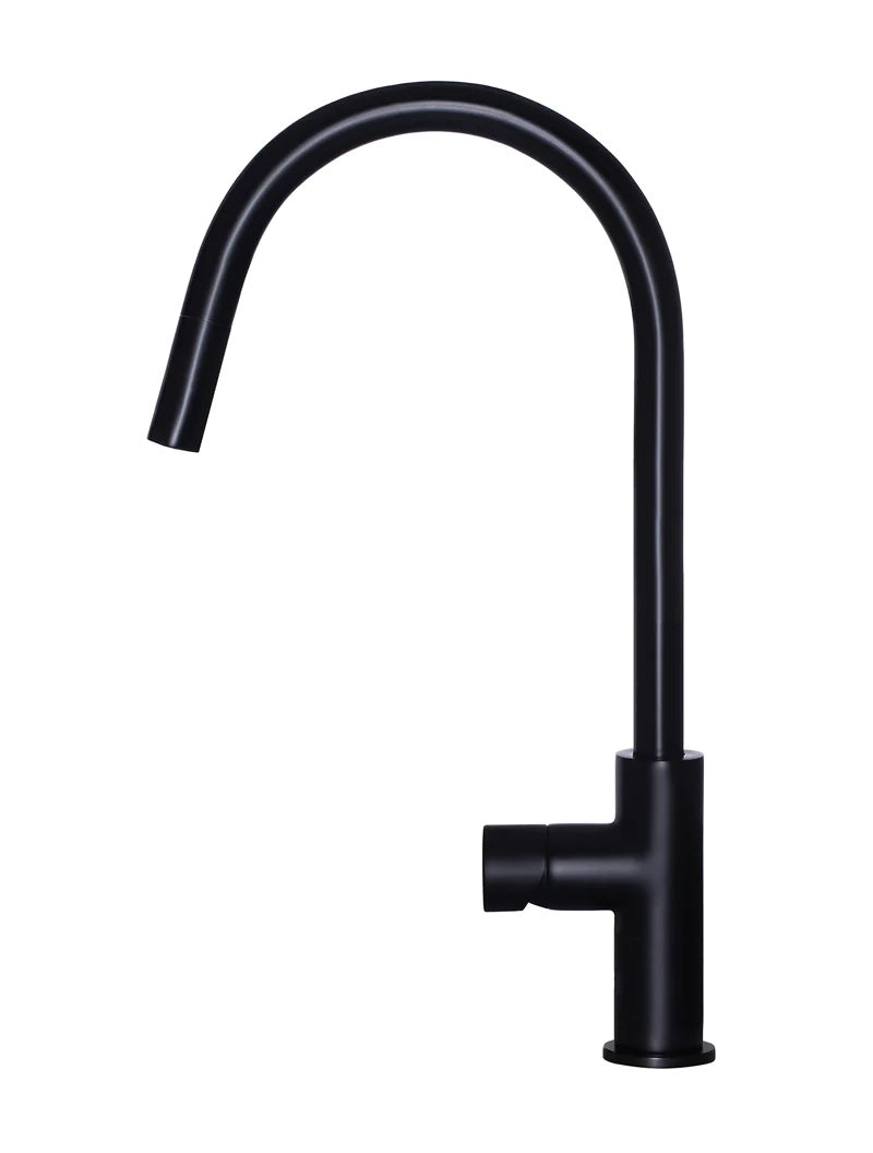 Meir Round Pinless Piccola Pull Out Kitchen Mixer Tap Matte Black